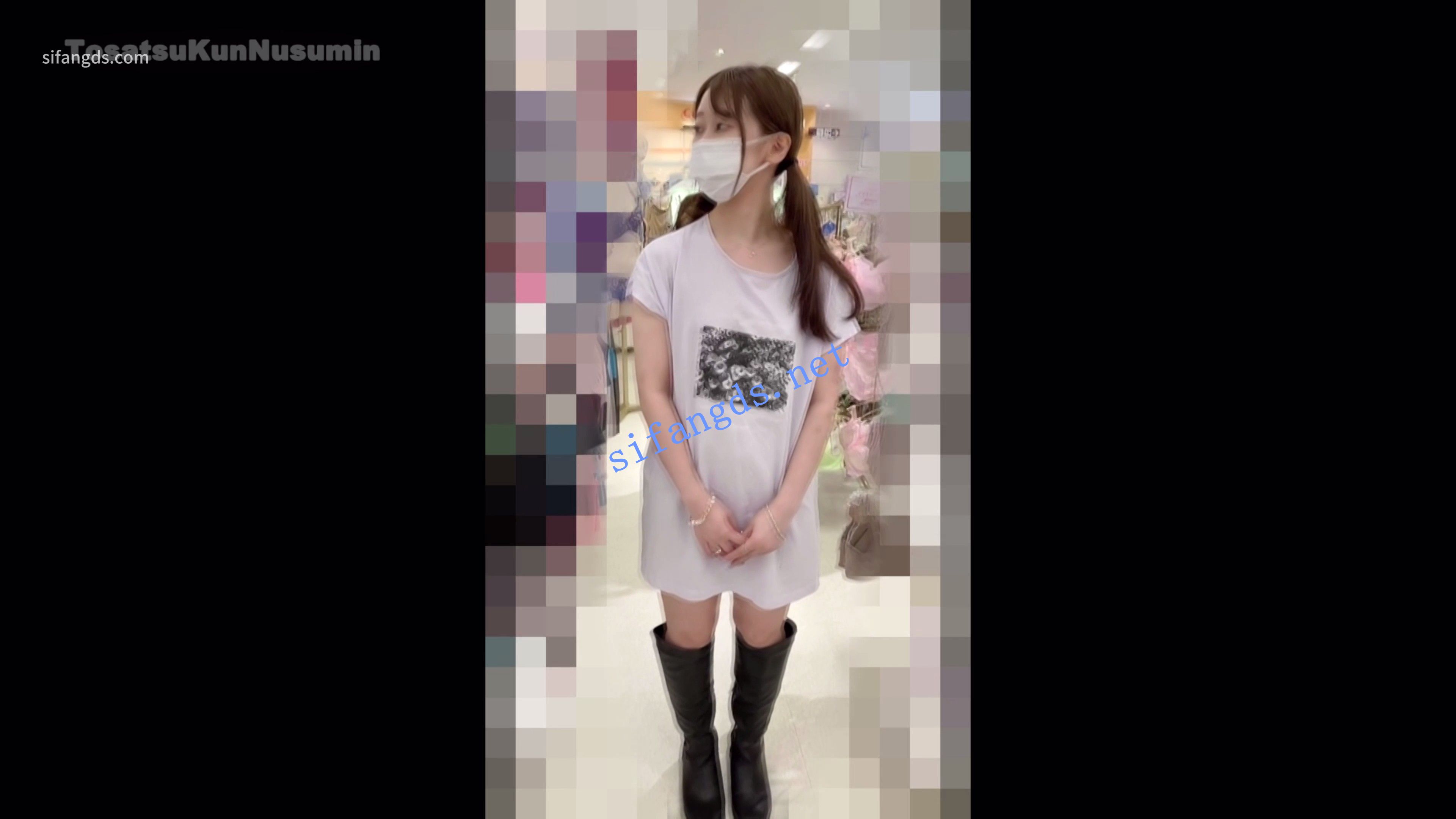 【日产精选】160双马尾T恤店员。透明蕾丝套装黑森林-福利岛