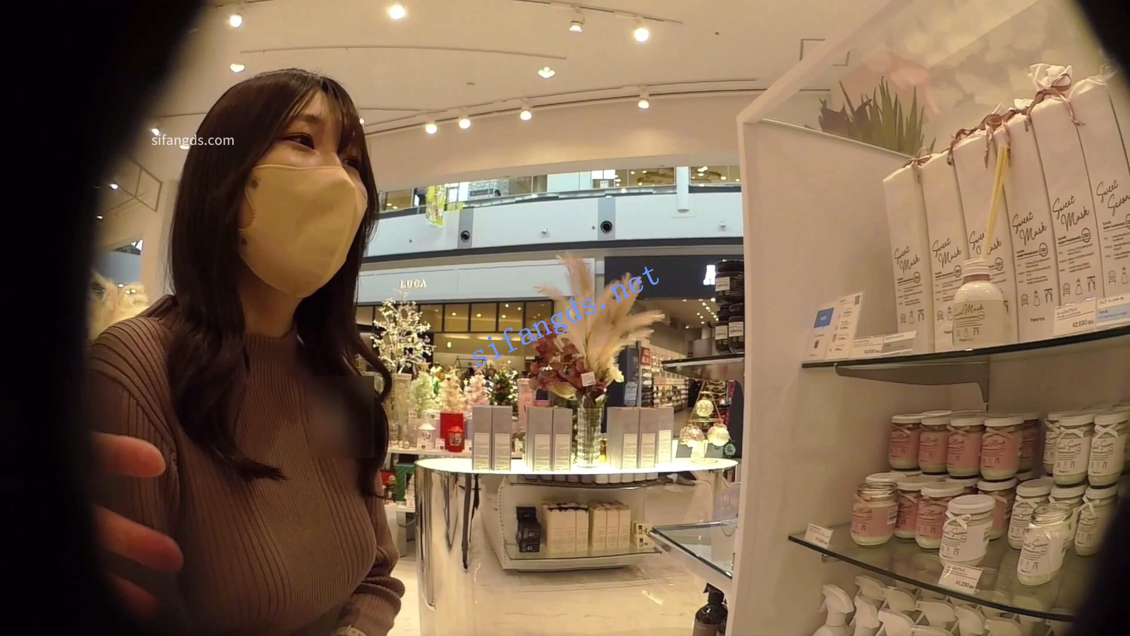 【日产精选】017商场CD开衩牛仔裙店员蕾丝花纹丁字裤