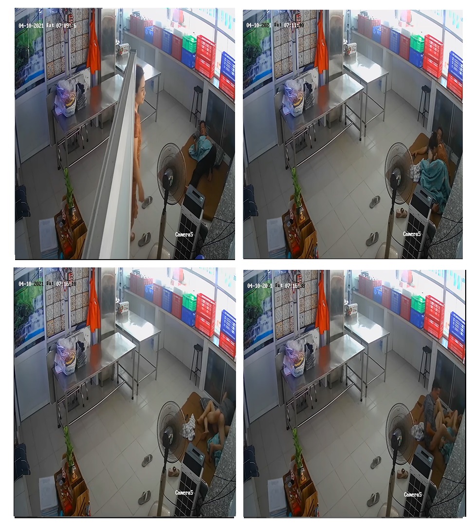 黑客破解网络摄像头监控偷拍❤️药店女店员和老板没人的时候偷情在地板做爱