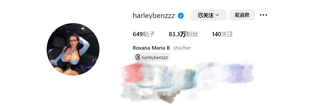 【INS】84W顶级巨乳模特harleybenzzz独家6部自慰 女女福利合集