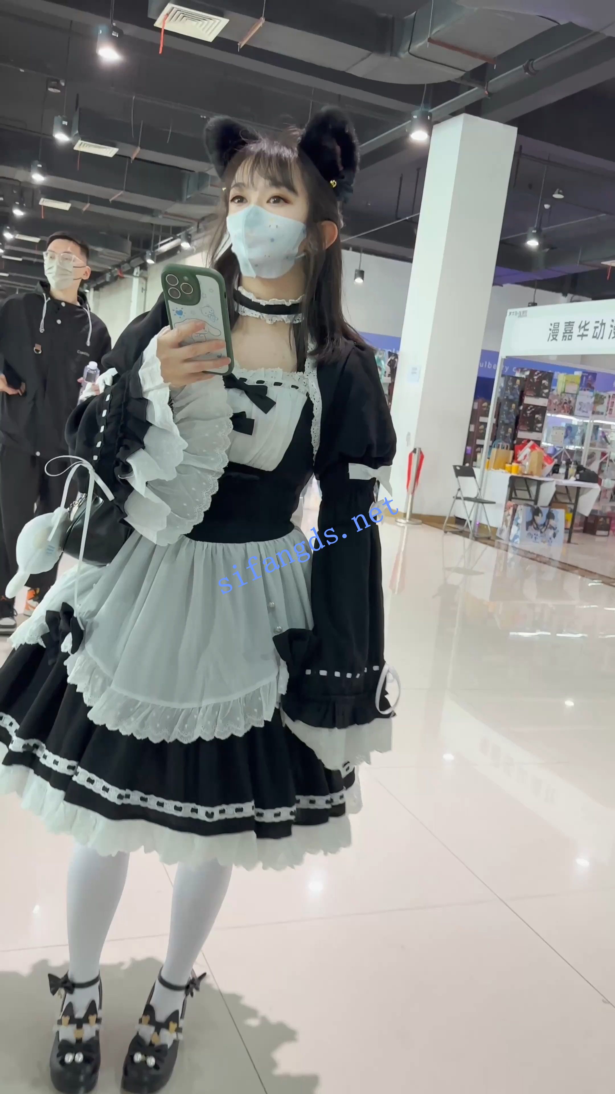 【KFC】学生妹洛丽塔裙看跳舞发呆·白丝超薄大耳狗可爱内CD-福利岛