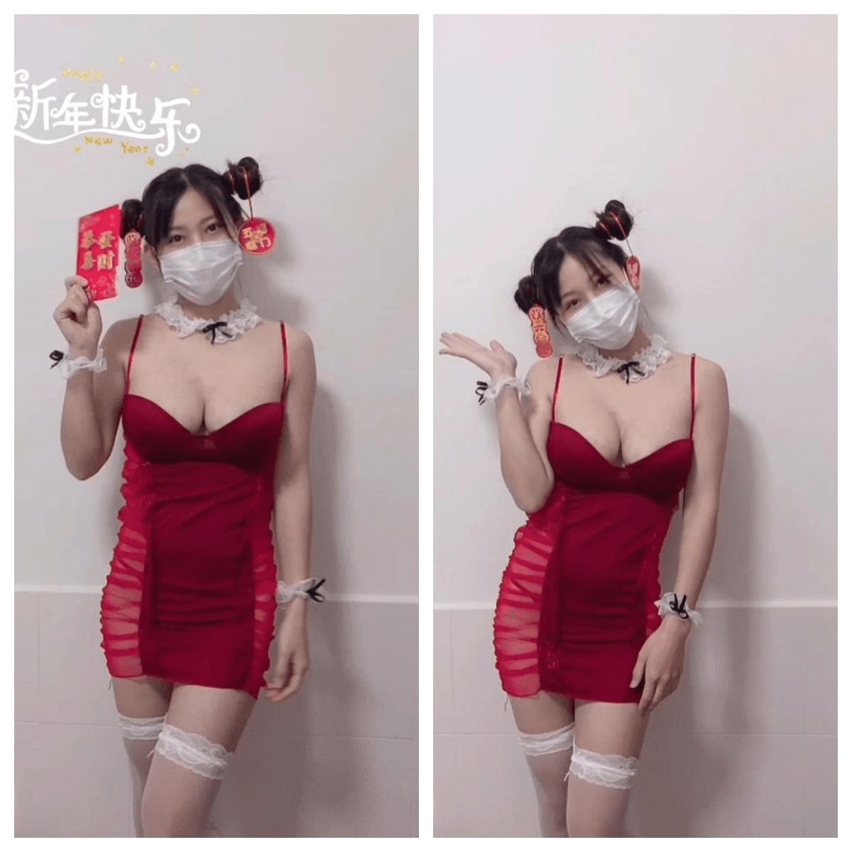 爆乳嫩妹，新年新气象❤️一身红喜庆啪啪，娇乳嫩穴，可劲艹射！