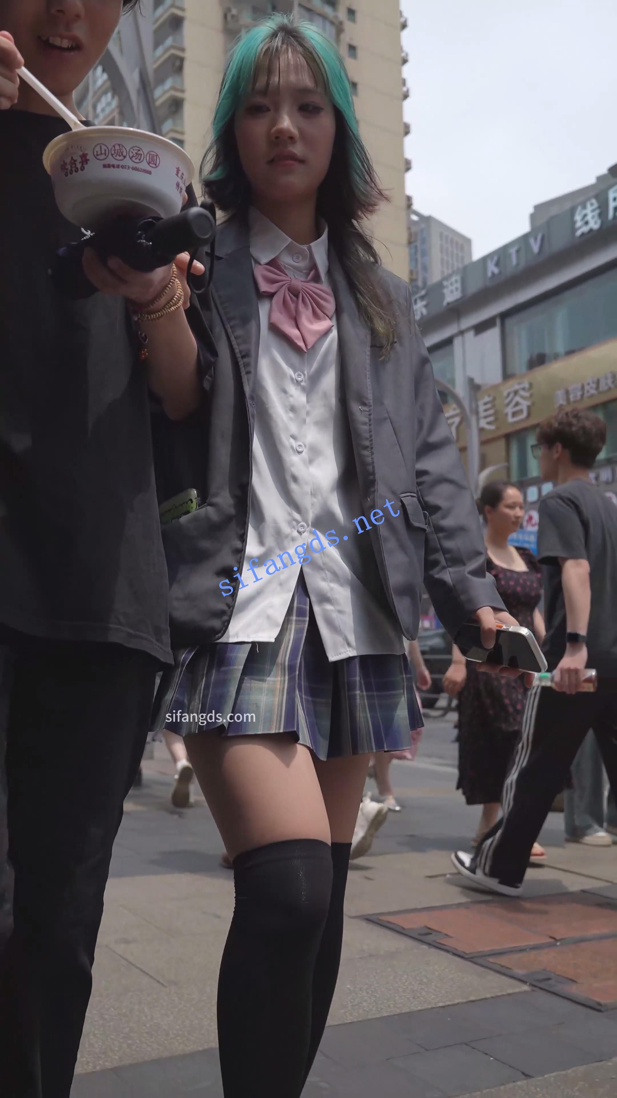 (BC-AA-431)美食街CD制服jk小姐姐..柜台灯照亮骚内露毛