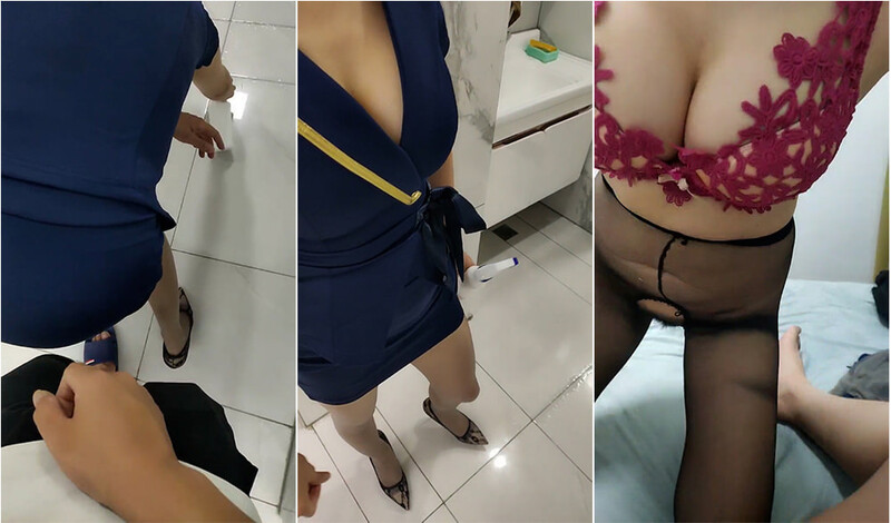 勾引酒店上门清理卫生熟女服务员❤️言语挑逗加钱上手良家的味道