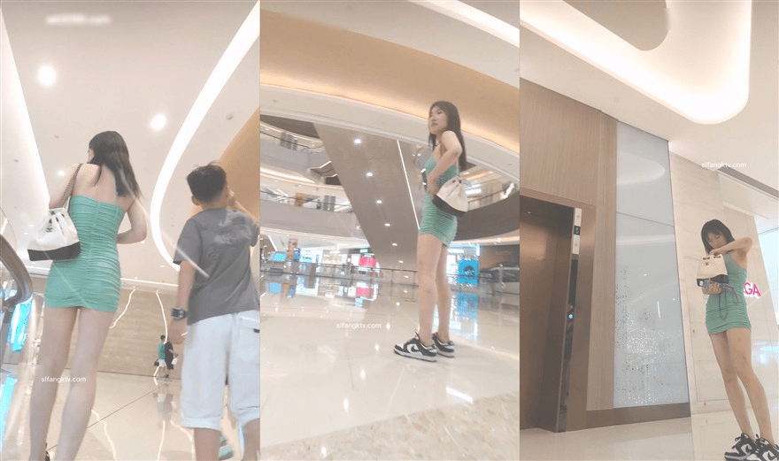 商场一路跟踪抄底带着儿子的极品妈妈❤️没穿内裤一路拍到底