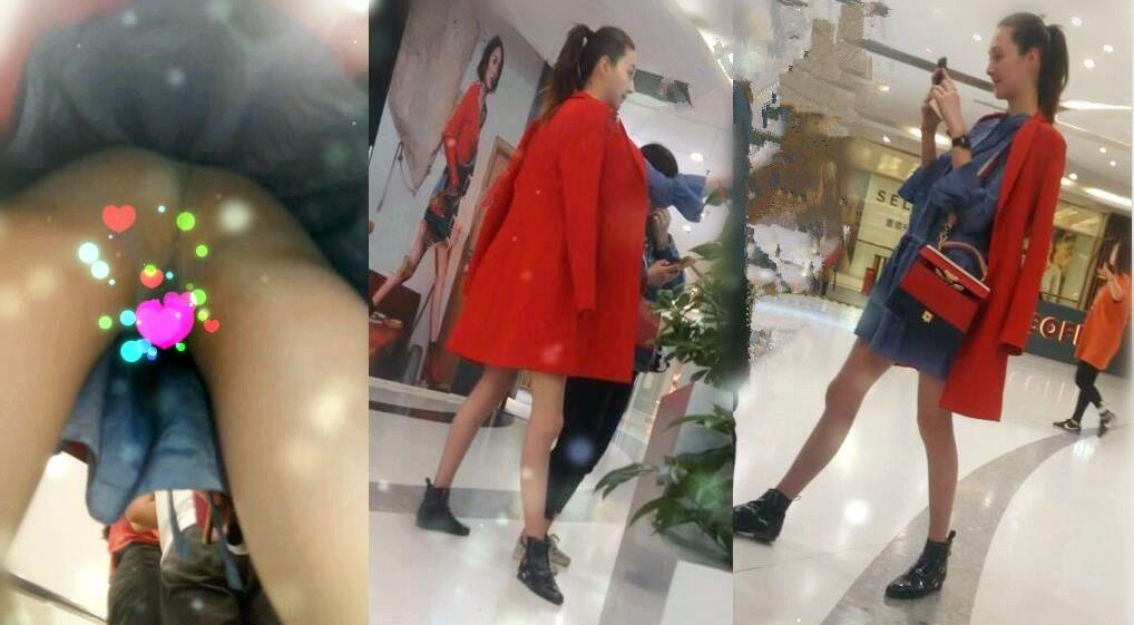 商场一路跟踪抄底红披风美女肉丝里面没有穿内裤