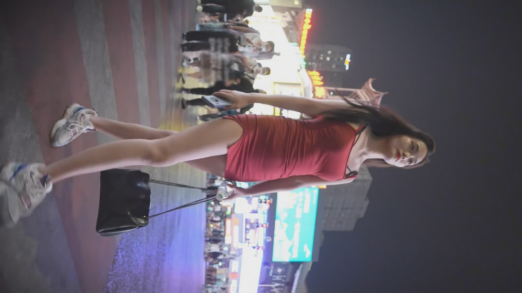 吊带齐逼裙的美女两次被抄底❤️第一次是红色吊带齐逼包臀裙❤️第二次是黑色吊带齐逼包臀裙灯光照亮蕾丝边金色内裤