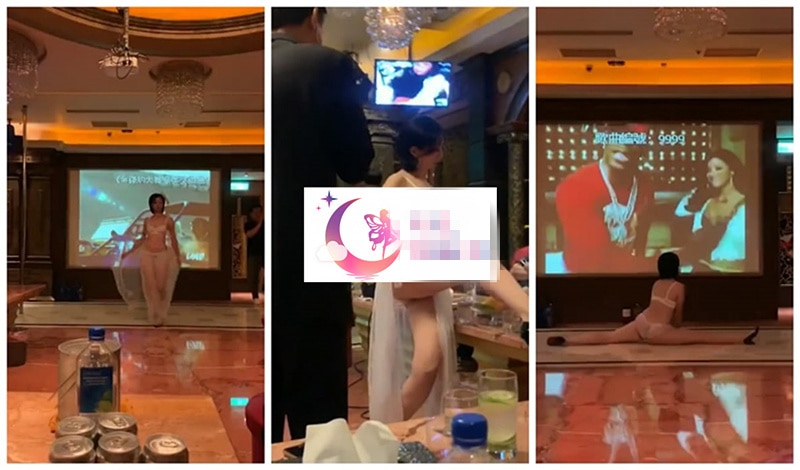 同学聚会去KTV玩看模特跳脱衣钢管舞背心哥幸运被赤luo的模特性挑逗[1V]