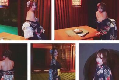 补链 顶级网红女神 辛尤里 日式庭院和服紫薇