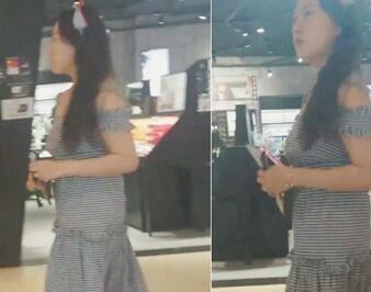 一路跟拍不穿内裤在商场里到处瞎逛的长裙少妇