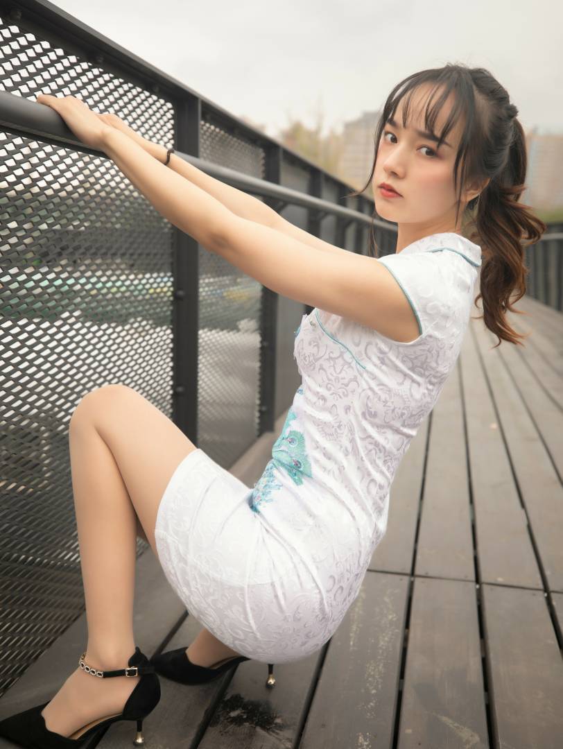 梦丝女神-玥玥白色旗袍[74p+453M]